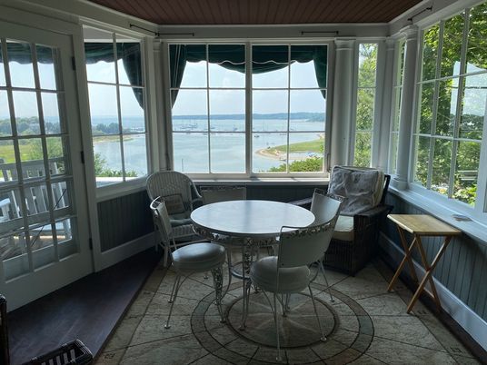 Dining room, Interior, Sun Room, Water, Wood Texture Flooring