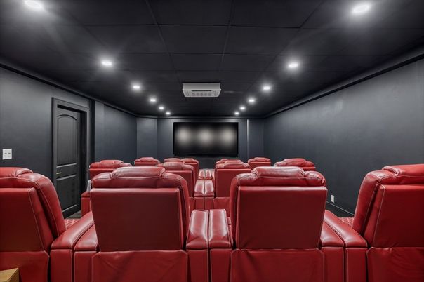 Home Theatre Room, Interior, Projection Screen, Recessed Lighting, Theatre Room