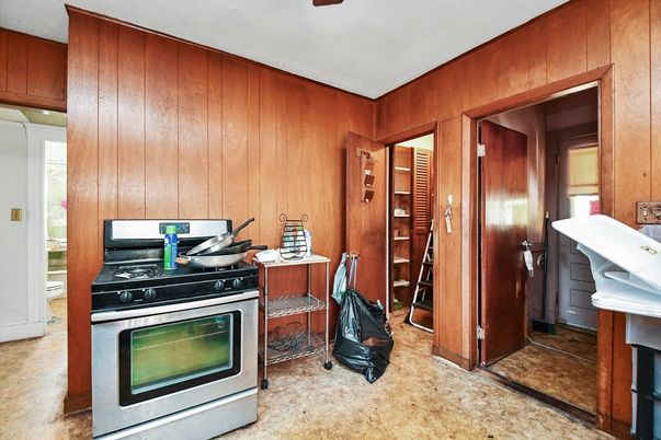 Interior, Kitchen, Stainless Steel Appliances, Wooden Walls