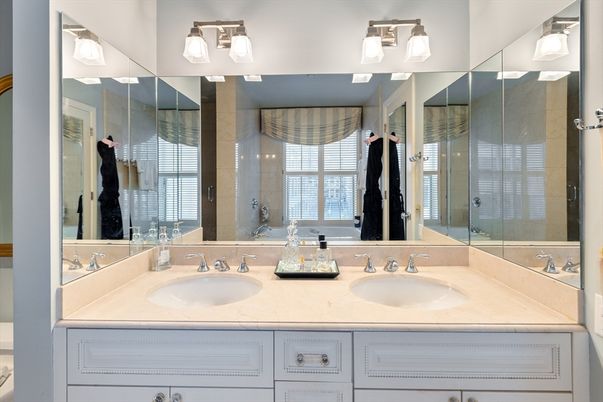 Bathroom, Dual Sink Vanities, Glass Shower, Interior