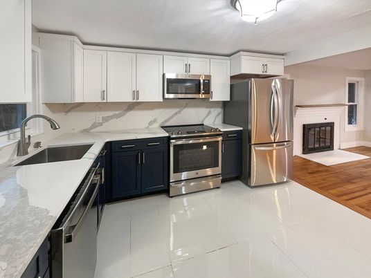 Interior, Kitchen, Stainless Steel Appliances, Wood Texture Flooring