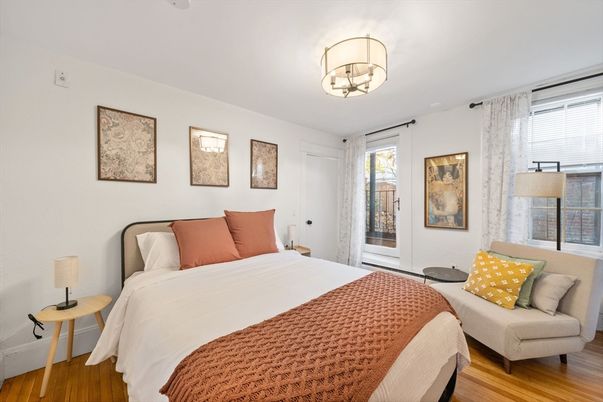 Bedroom, Chandelier, Interior, Wood Texture Flooring