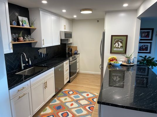 Interior, Kitchen, Recessed Lighting, Wood Texture Flooring