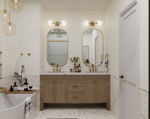 Bathroom, Dual Sink Vanities, Free Standing Baths, Interior