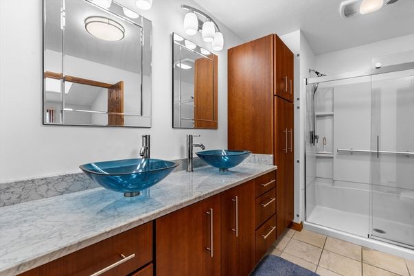 Bathroom, Dual Sink Vanities, Glass Shower, Interior
