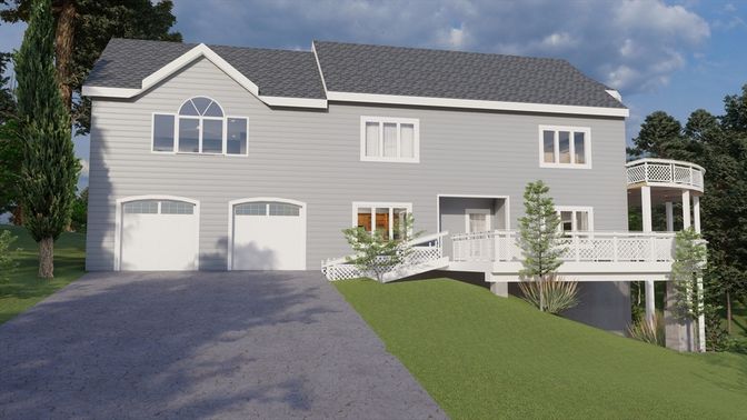 Attached, Exterior, Facade, French Provincial