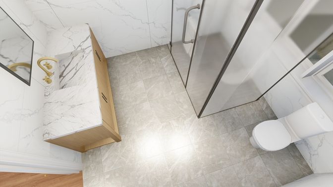 Bathroom, Interior, Marble Walls