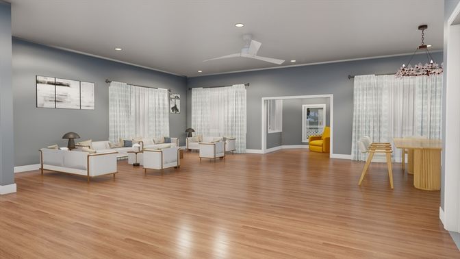 Chandelier, Interior, Living room, Recessed Lighting, Wood Texture Flooring