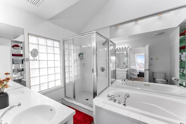 Bathroom, Dual Sink Vanities, Glass Shower, Interior