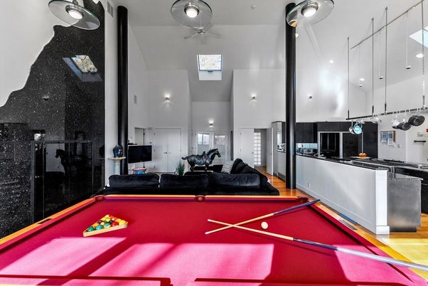 Billiard Table, Game Room, Interior, Kitchen