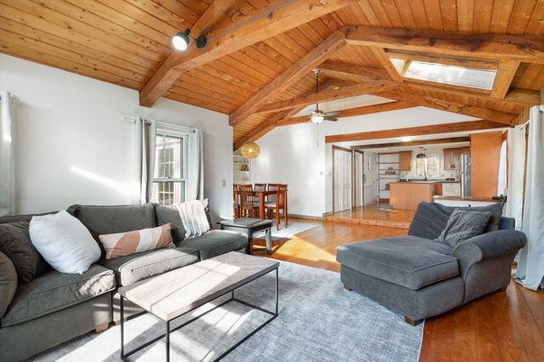 Dining room, Interior, Kitchen, Living room, Wooden Beams, Wooden Ceilings, Wood Texture Flooring