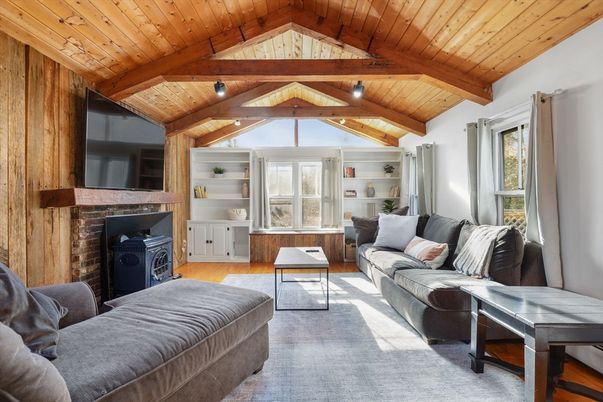 Fireplace, Interior, Living room, Wooden Beams, Wooden Ceilings, Wood Texture Flooring, Wooden Walls