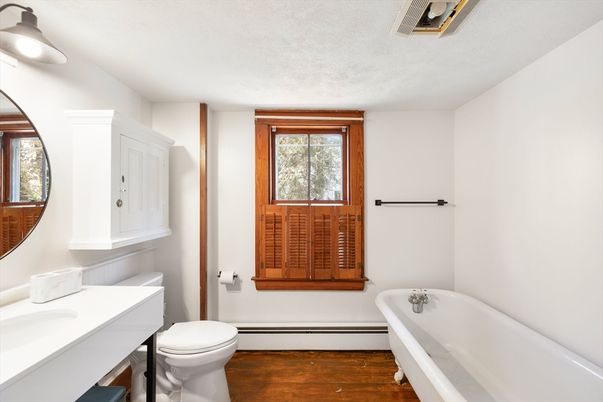 Bathroom, Free Standing Baths, Interior, Wood Texture Flooring