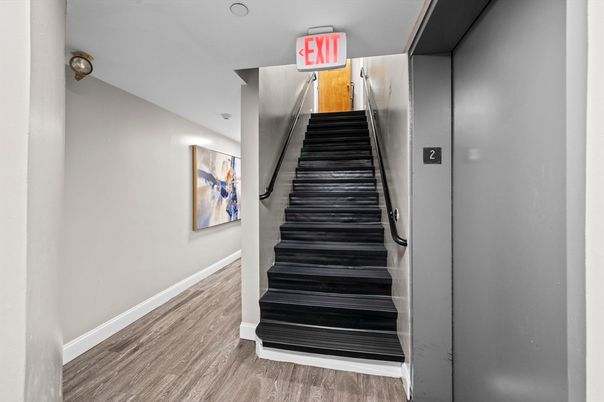 Elevator, Interior, Recessed Lighting, Wood Texture Flooring