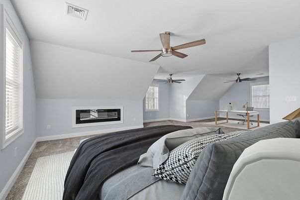 Bedroom, Fireplace, Interior