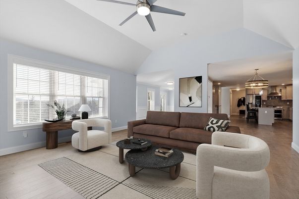 Interior, Kitchen, Living room, Pendant Lights, Recessed Lighting, Stainless Steel Appliances, Wood Texture Flooring