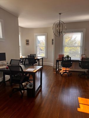 Chandelier, Home Office, Interior, Pendant Lights, Wood Texture Flooring