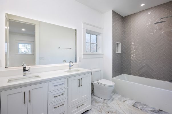 Bathroom, Dual Sink Vanities, Interior, Marble, Recessed Lighting