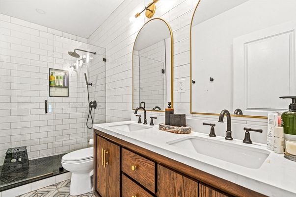 Bathroom, Dual Sink Vanities, Glass Shower, Interior