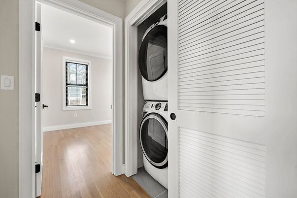 Interior, Recessed Lighting, Utility Closets, Washer, Wood Texture Flooring