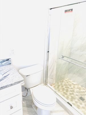 Bathroom, Glass Shower, Interior, Marble Walls