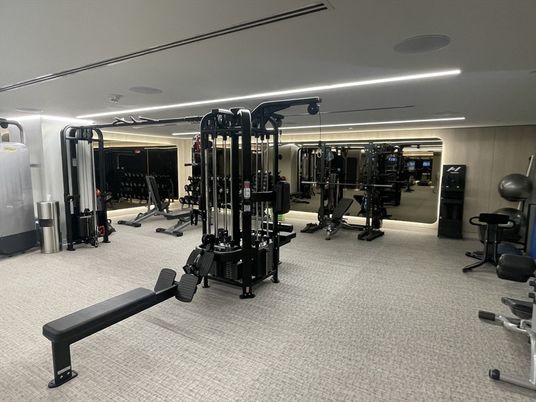 Fitness Equipment, Gym, Interior, Recessed Lighting