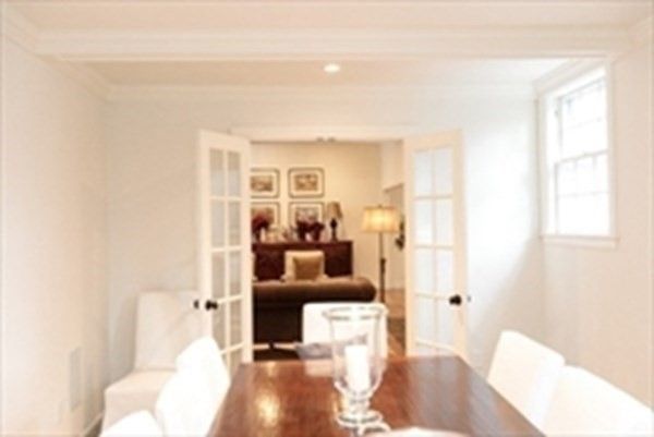 Dining room, Interior, Living room, Recessed Lighting, Wood Texture Flooring