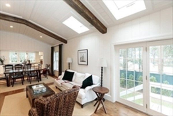 Dining room, Interior, Living room, Recessed Lighting, Wooden Beams, Wood Texture Flooring
