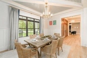 Chandelier, Dining room, Interior, Piano, Wood Texture Flooring