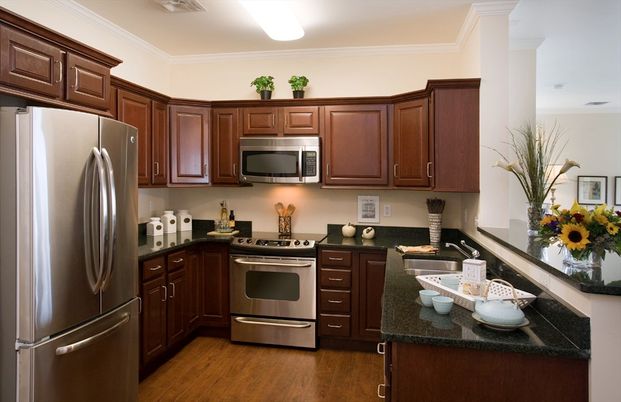 Interior, Kitchen, Stainless Steel Appliances, Wood Texture Flooring
