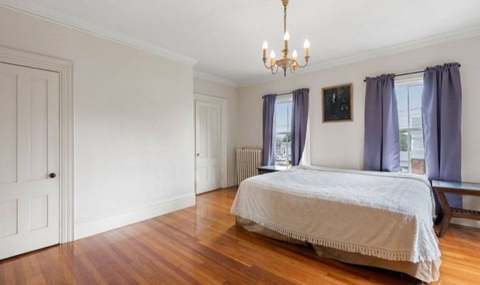 Bedroom, Chandelier, Interior, Wood Texture Flooring