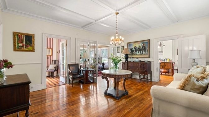Chandelier, Interior, Living room, Wood Texture Flooring