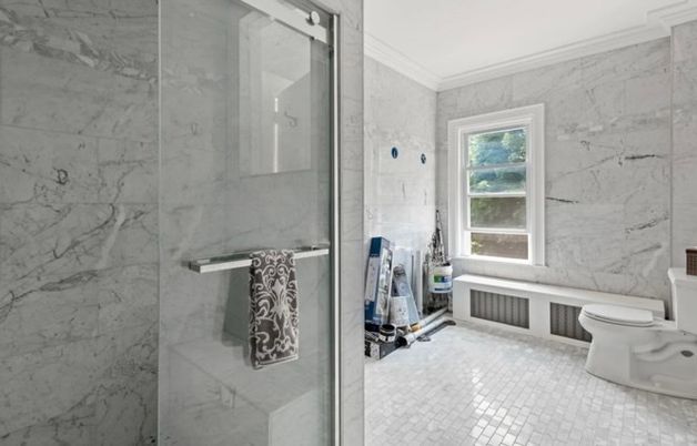 Bathroom, Glass Shower, Interior, Marble Walls