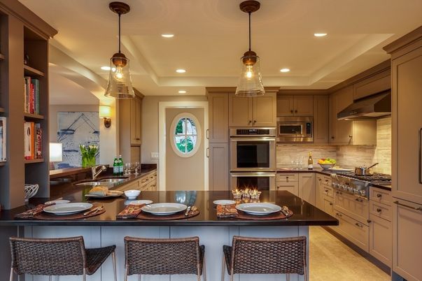 Interior, Kitchen, Pendant Lights, Recessed Lighting, Stainless Steel Appliances