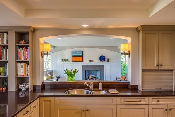 Fireplace, Interior, Kitchen, Recessed Lighting