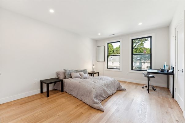 Bedroom, Home Office, Interior, Recessed Lighting, Wood Texture Flooring