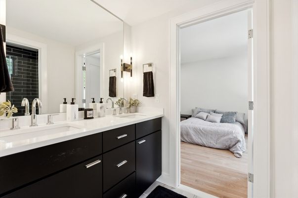 Bathroom, Bedroom, Dual Sink Vanities, Interior, Wood Texture Flooring