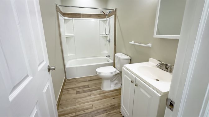 Bathroom, Interior, Wood Texture Flooring