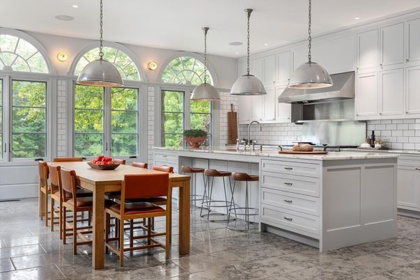 Dining room, Interior, Kitchen, Pendant Lights, Recessed Lighting, Stainless Steel Appliances