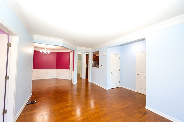 Chandelier, Empty room, Interior, Wood Texture Flooring