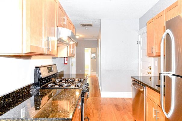 Interior, Kitchen, Stainless Steel Appliances, Wood Texture Flooring