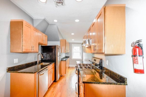 Interior, Kitchen, Recessed Lighting, Wood Texture Flooring