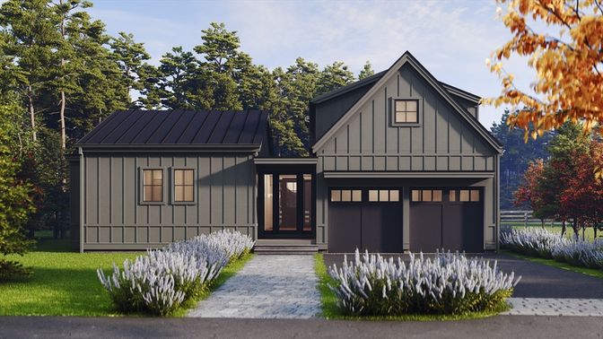 Attached, Exterior, Facade, Farmhouse