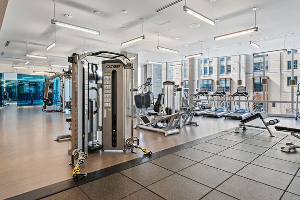 Fitness Equipment, Gym, Interior, Recessed Lighting