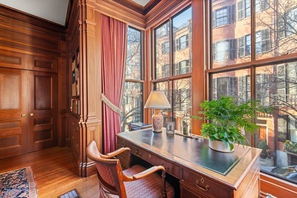Home Office, Interior, Wood Texture Flooring, Wooden Walls