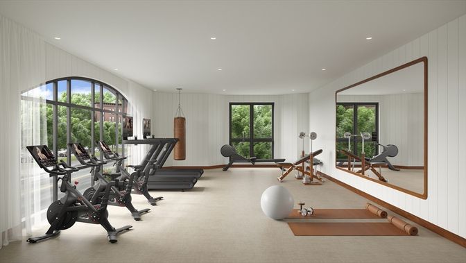 Fitness Equipment, Interior, Recessed Lighting