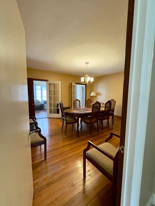 Chandelier, Dining room, Interior, Wood Texture Flooring