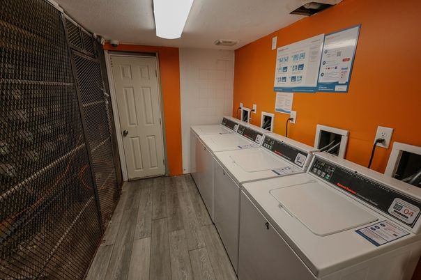 Interior, Washer, Wood Texture Flooring