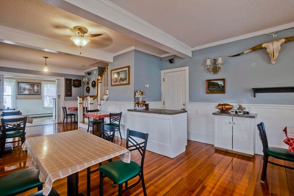 Dining room, Interior, Wood Texture Flooring