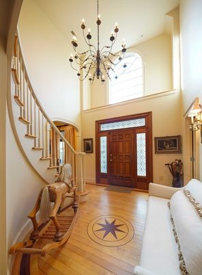 Chandelier, Interior, Wood Texture Flooring